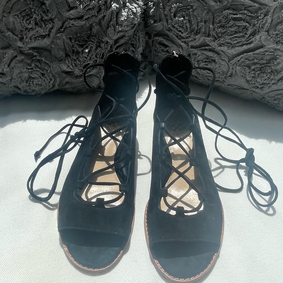 Vince Camuto Black Suede Wedges - Picture 2 of 4